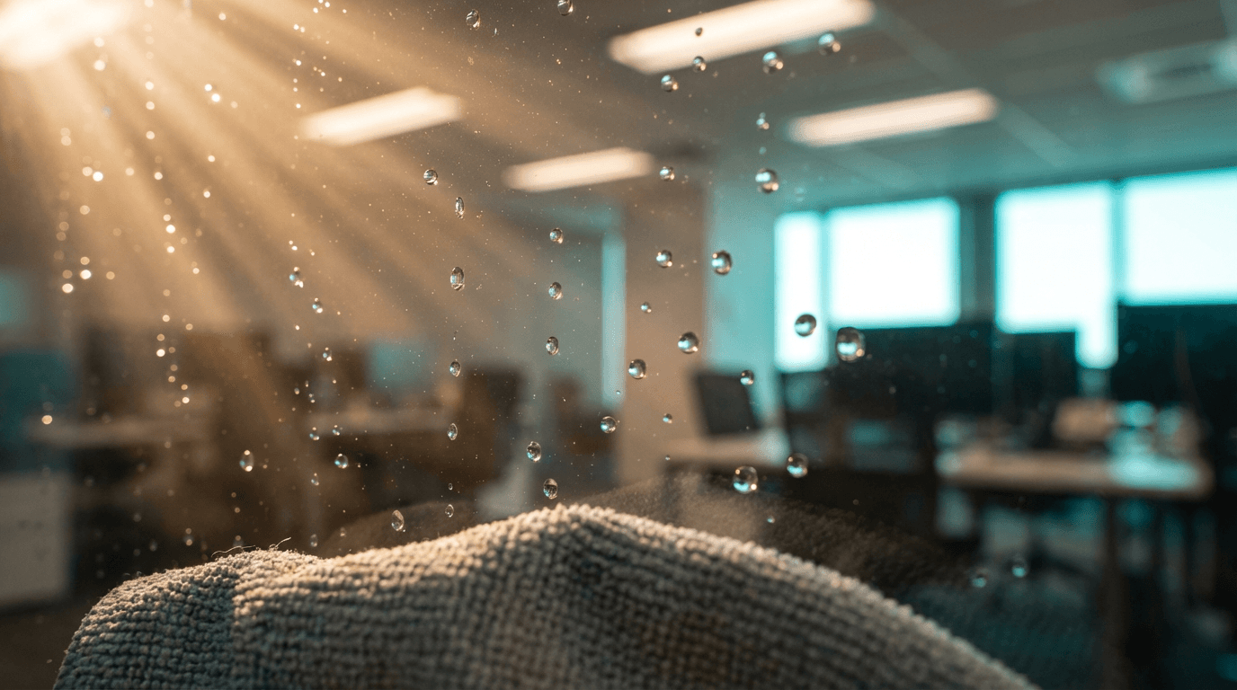 Cleaning dust from surfaces in new construction