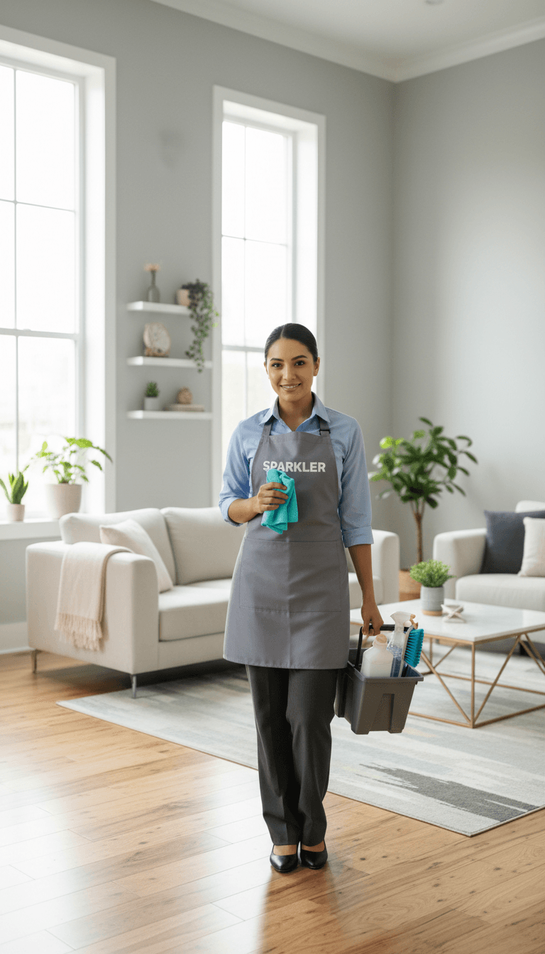 Cleaning professional demonstrating reliability and readiness