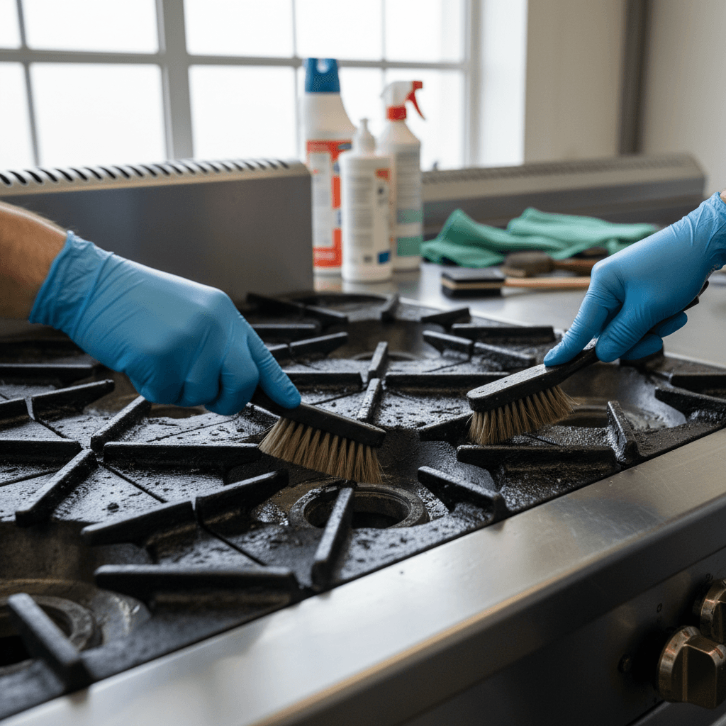 Deep interior cleaning of kitchen appliances