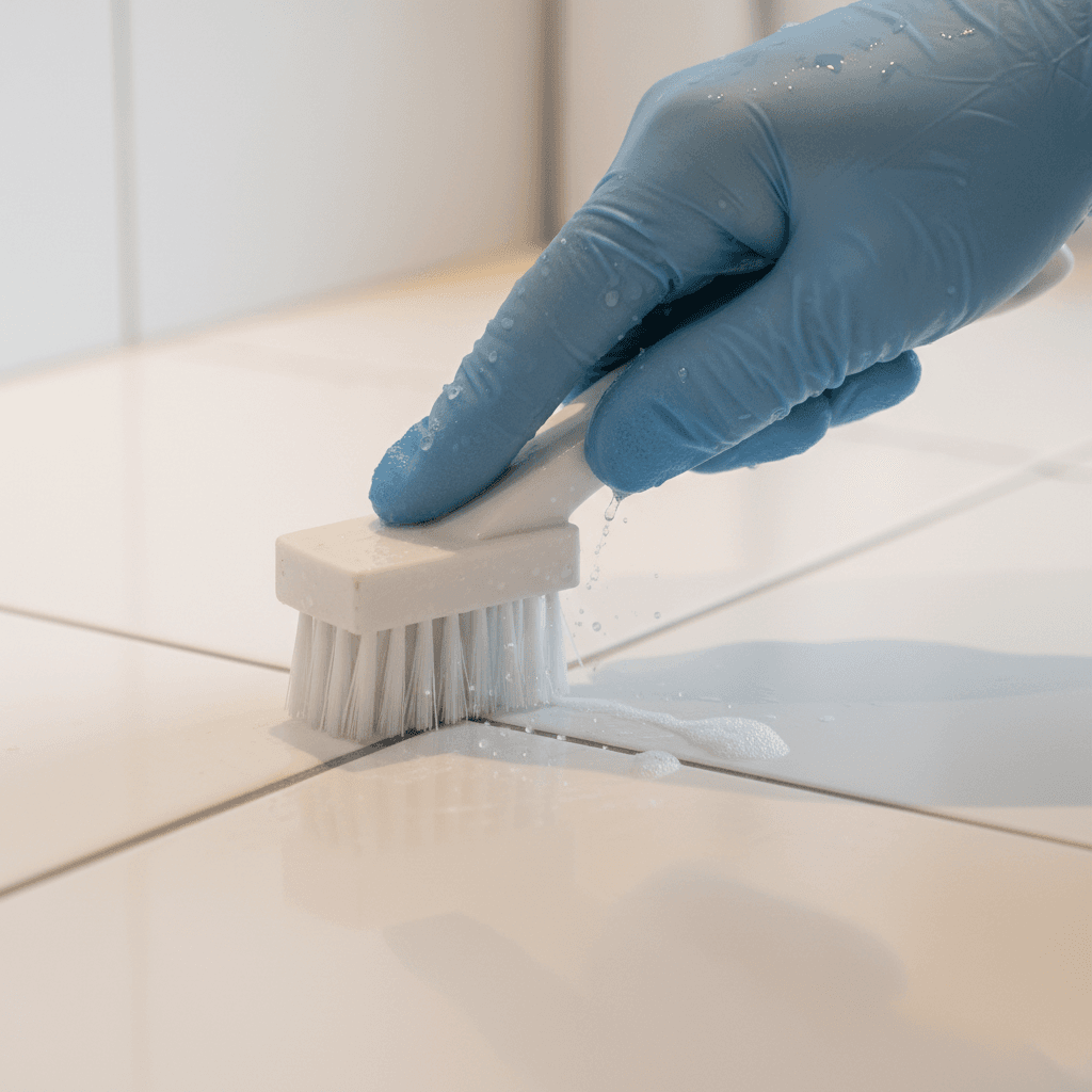 Professional grout line cleaning and tile restoration