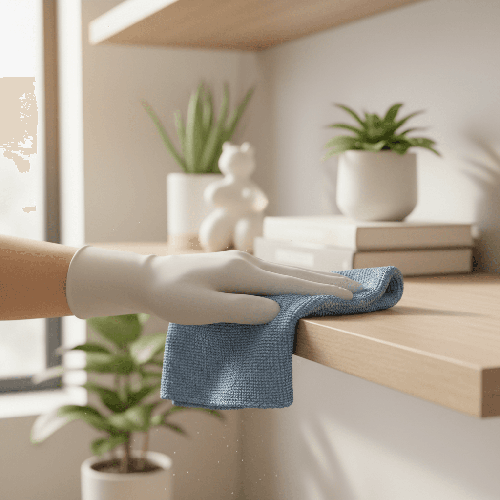 Professional cleaning high ceiling corners and fixtures