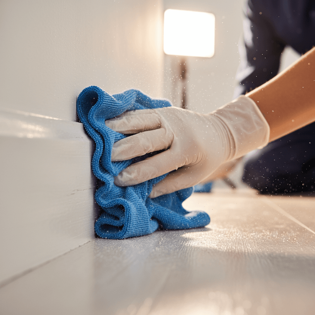 Detailed corner and baseboard cleaning